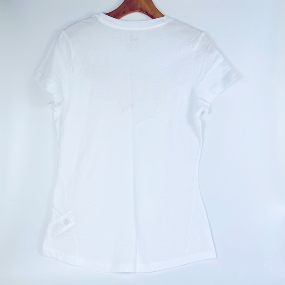 PUMA Women's White Logo Short Sleeve Tee Top Small NWT - Picture 6 of 6